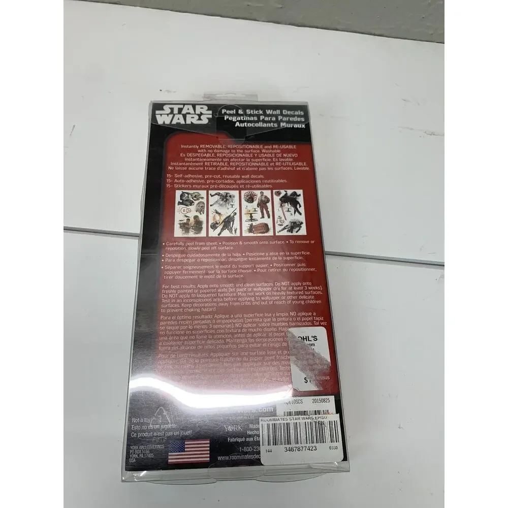 Star Wars THE FORCE AWAKENS 15 Wall Decals Rey Kylo Ren Stickers Peel‎ & Stick